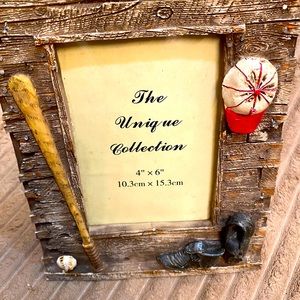 Baseball Time:  picture frame for 4”x 6” photo for your Tball slugger picture!